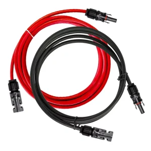 1 Pair Black and Red 4mm 12AWG Solar Panel Extension Cable XLPE Insulation Copper Wire Solar PV Connector