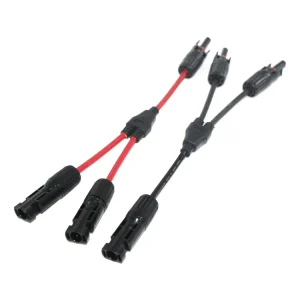 1对太阳能连接器 Y分支并联适配器 12AWG 太阳能电池板电缆