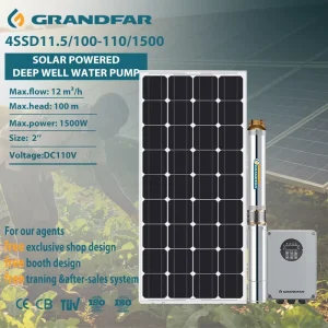 1.5KW 2HP DC 4 Inch Deep Well Submersible Solar Water Pump Clean Water