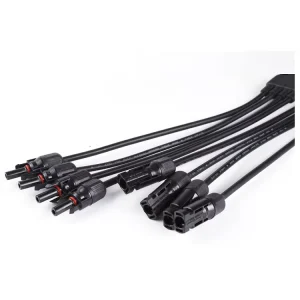 10 AWG 12米太阳能电池板延长线 黑色 红色 带连接器 光伏电缆连接器至充电控制器