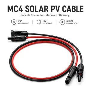 10 AWG Harness Solar Connector Copper PV 6mm2 Solar PV Power Cable Extension with MC4 for Portable Energy Storage