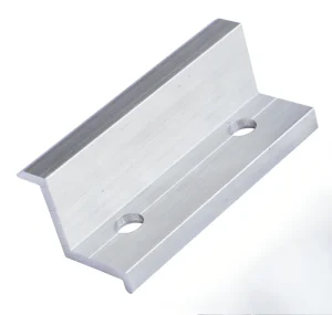 100 mm Double Hole End Clamp Solar Panel Aluminum Mid Clamp with Earth Pin for Rooftop Installation