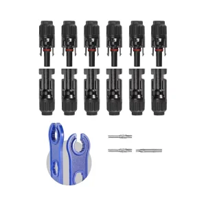 1000V 1500V光伏连接器IP68强防水太阳能电池板电缆连接器太阳能系统铜