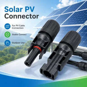 光伏连接器 1000V 30A 太阳能电缆连接器 公母接头套装 适用于太阳能电池板