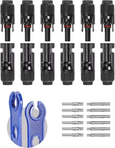 太阳能光伏直流电源电缆连接器 1000V 30A IP67 防水公母太阳能连接器