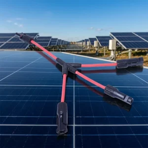 1000V 4mm 长度 300mm Y 型四路太阳能电池板电源线连接器 3:1 并联分线插头 镀锡铜 PC