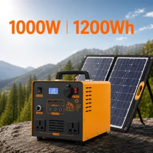 1000W 1200Wh Portable Power Station 1kWh Lithium Ion Battery Pack Pure Sine Wave Inverter MPPT Solar Backup for Home Emergency