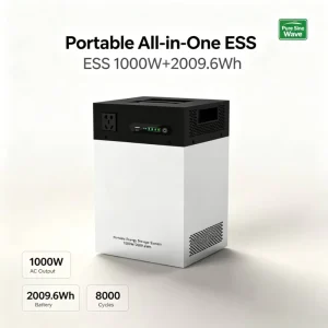 1000W 2009.6Wh Stackable LiFePO4 Solar Emergency Backup Power Supply