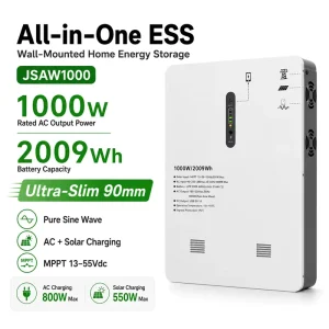 1000W 2009Wh Ultra Thin Wall Mounted All in One ESS with Built in Inverter for Home Solar Backup Supplier