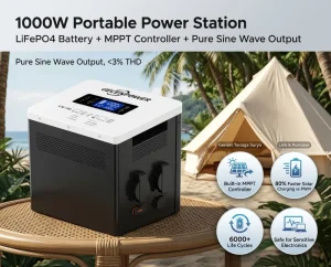 1000W Portable Power Station LiFePO4 Battery Solar Generator Camping RV Outdoor MPPT Pure Sine Wave