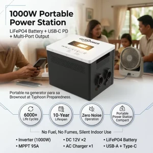 1000W Portable Power Station LiFePO4 Battery Solar Generator USB C PD Outdoor Camping Emergency Backup