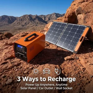 1000W Pure Sine Wave Portable Power Station LiFePO4 220V AC Solar Generator USB C Emergency Backup Outdoor Camping EU UK AU US