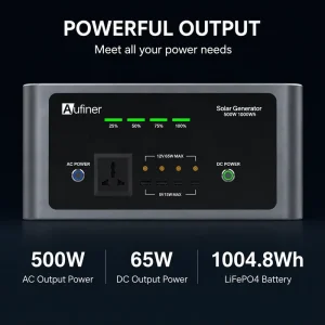 1000Wh Pure Sine Wave Solar Power Station Generator LiFePO4 Battery MPPT Controller for Laptop Mobile Phone TV Eco Friendly
