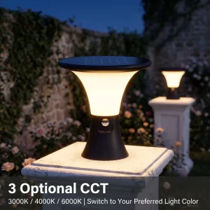 1000lm Solar LED Garden Lamp 22.5% Conversion Mono Panel IP65 for Outdoor Villa Yard Entrance Decor