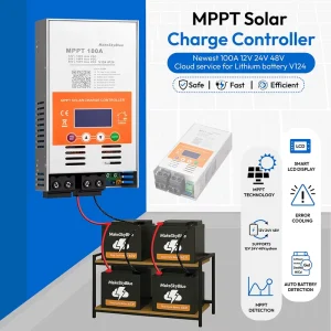 100A MPPT Solar Charge Controller 4800W PV Input 12V 24V 48V Auto Smart Regulator for Lead-Acid Lithium LiFePO4 Battery