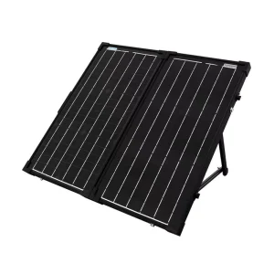 100W/120W/150W/200W Portable Black Folding Solar Panels for 12V/24V Battery Charging, with Alligator Clips