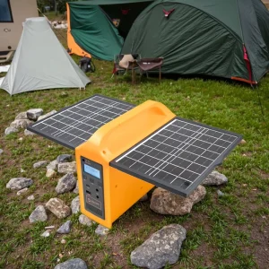 100W All-in-One Solar Generator Outdoor Camping Portable Backup Electric Rechargeable Power Station with Solar Panels