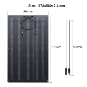 100W Flexible Solar Panel with Solar Cells, Portable, for Solar Power Stations and Car Power Supply