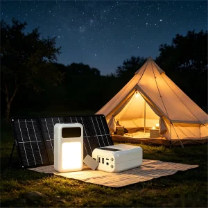 100W MPPT Solar Power Bank Energy Generator Power Station LED Light Warning Fast Charging LiFePO4 Battery Type C Input