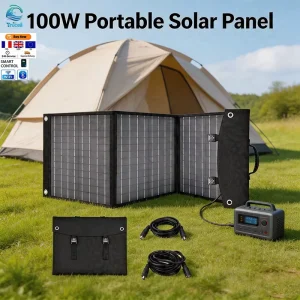 100W Mono PERC 36-Cell Foldable Solar Panel 22% Efficiency Lightweight