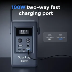 100W Portable Power Bank 96.2Wh 26000mAh 5 Port Fast Charging Station Airline Approved Mini Solar Generator