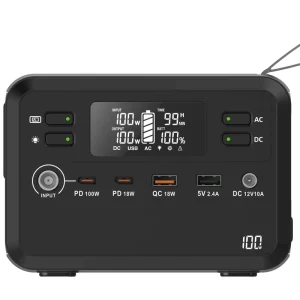 100W Portable Power Station LiFePO4 150W Solar Generator MPPT PD Fast Charging LED for Camping Hiking Van Life Emergency Backup