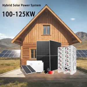 100kW 120kW 125kW On Off Grid Hybrid Solar Power System Complete Set with Battery Backup for Residential Use