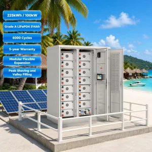 100kW 225kWh 215KWH Commercial ESS Cabinet, Air-Cooled, LFP Battery for Industrial Mining Power
