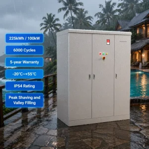 100kW 225kWh Commercial Energy Storage System ESS Cabinet Air Cooling for Industrial Power Supply