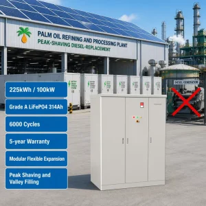 100kW 225kWh Commercial Solar Battery Storage System ESS Cabinet Air Cooling for Industrial PV