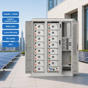 100kW 225kWh Industrial Solar Energy Storage Cabinet Air-Cooled ESS for Commercial PV System