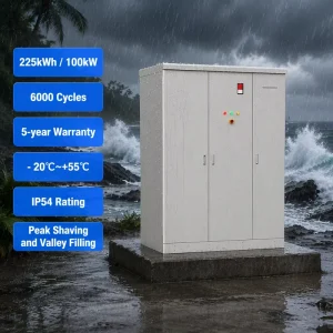 100kW 225kWh Solar Energy Storage System Industrial ESS Cabinet Air Cooling for Commercial Grid