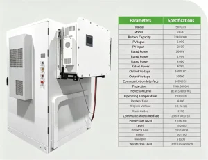 100kWh 150kWh 200kWh 300kWh Integrated Solar ESS Commercial Lithium Ion Battery on Grid Air Cooling Solar Energy Storage System