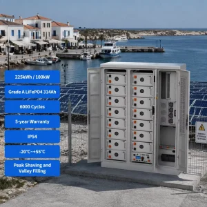 100kw 225KWH High Voltage LiFePO4 Battery Commercial Industrial off Grid LiFePO4 Solar Storage System with Air Cooling