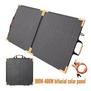 100w Bifacial Portable Foldable Solar Panel XT30 XT60 24VDC for Power Station