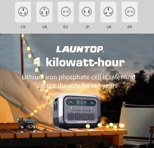 1024Wh Stackable Hybrid Grid Solar Generator Pro1200 LiFePO4 Battery MPPT Controller CE Certified Home