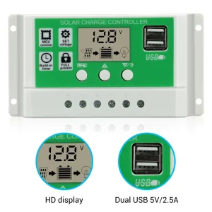 10A/20A/30A 12V/24V Lithium Battery Solar Charge Controller With LCD Display
