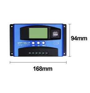 10A 20A 30A 40A 50A 60A PWM Solar Charge Controller with Dual USB 12V 24V for Inverters and Solar Appliances