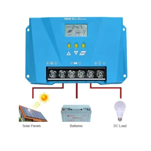 10A 20A 30A 40A 50A 60A Solar Panel Charge Controllers 12V 24V 48V Waterproof PWM Solar Charge Controller with Aluminium Outer