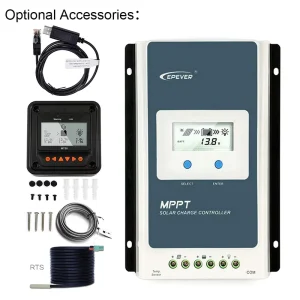 10A 20A 30A 40A Solar MPPT Regulator 100V Wide PV Input Temperature Compensation for RV Camping Solar System