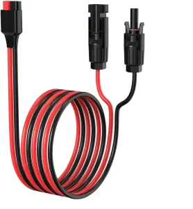 10AWG 太阳能电池板电缆至电池连接器 2 6 10 20 35 50 英尺 太阳能延长电缆 适用于便携式发电站太阳能
