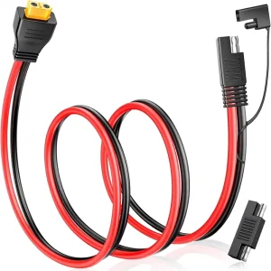 10AWG Copper PVC SAE XT60 Connector Extension Cable Plug Female Adapter IP67 Rated 12V Solar Generator Portable Power