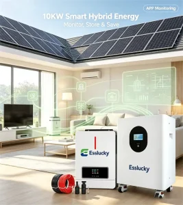 全套混合太阳能储能系统磷酸铁锂电池 10KW 15KW 家用离网混合太阳能发电系统套件