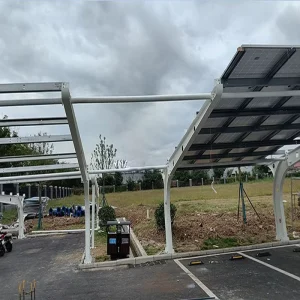 10KW Aluminum Solar Carport System Ground-Mounted Car Parking Solution