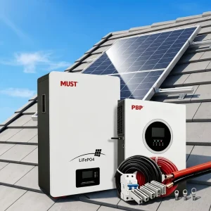 性能稳定 10KW MPPT 太阳能发电系统，配备 10KWH 6000 次循环电池，适用于离网小屋的全套设备