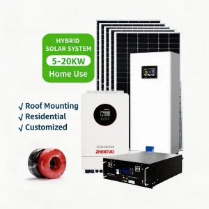 太阳能系统 10KW 离网完整套件 多晶硅太阳能电池板 MPPT 控制器 LiFePO4 电池存储 纯正弦波