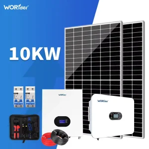 10KW On Grid Solar Power System Lithium Battery Inverter 10KW Inverter Lithium Battery Backup Energy Storage Installation Kit