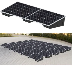 10KW Solar Ground Mounting System with HDPE Ballasted Flat Roof Bracket Racking