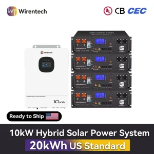 10KW Solar Inverter With Rack Mounted Battery System 4 Units LiFePO4 US Stock Solar Backup Fast Delivery Unit