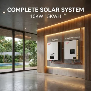 10KW Solar Panel Energy Storage System Complete Set with 15KWH Battery and Hybrid Inverter